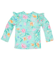 Load image into Gallery viewer, Swim Rashie L/S Ripple Waratah Mint
