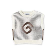Load image into Gallery viewer, Organic Swirl Knit Vest - Milk
