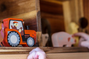 Wooden Tractor red