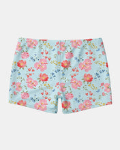 Load image into Gallery viewer, Swim Bike Shorts Twinkle Aqua Garden
