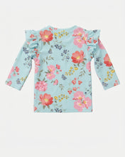 Load image into Gallery viewer, Swim Rashie L/S Twinkle Aqua Garden

