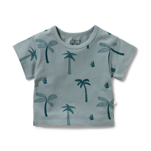 Palm Days Organic Tee.Blue