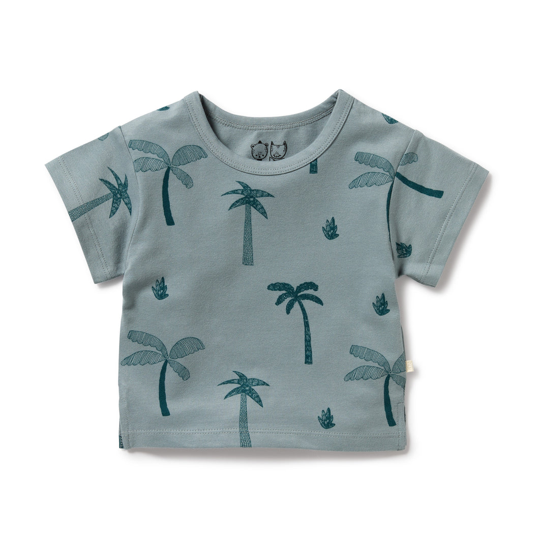 Palm Days Organic Tee.Blue