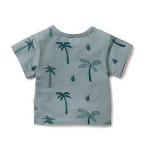 Palm Days Organic Tee.Blue