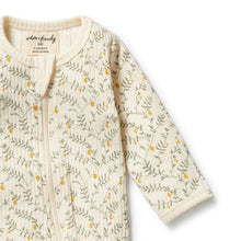 Load image into Gallery viewer, Lemon Leaf Organic Zipsuit with Feet
