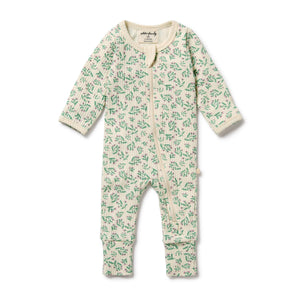 Periwinkle Organic Zipsuit with Feet