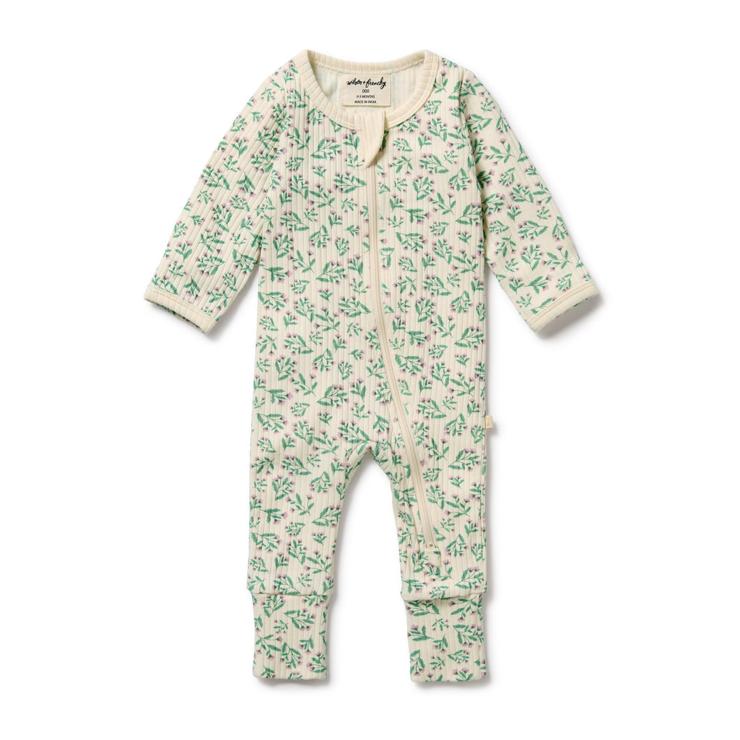 Periwinkle Organic Zipsuit with Feet