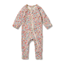 Load image into Gallery viewer, Summer Bloom Organic Zipsuit with Feet
