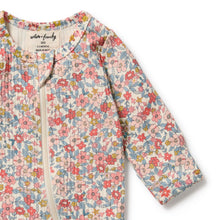 Load image into Gallery viewer, Summer Bloom Organic Zipsuit with Feet
