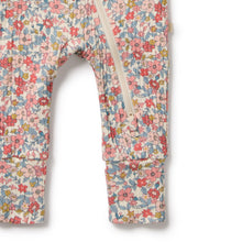 Load image into Gallery viewer, Summer Bloom Organic Zipsuit with Feet
