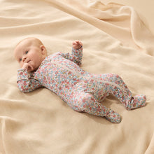 Load image into Gallery viewer, Summer Bloom Organic Zipsuit with Feet
