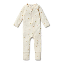 Load image into Gallery viewer, Bee Mine Organic Zipsuit with Feet
