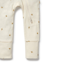 Load image into Gallery viewer, Bee Mine Organic Zipsuit with Feet
