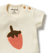 Load image into Gallery viewer, Strawberry Kisses Embroidered Organic Tee
