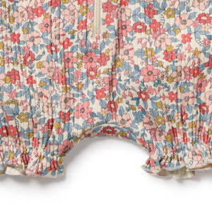 Summer Bloom Organic Ruffle Zipsuit