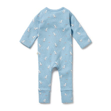 Load image into Gallery viewer, Sunny Seagulls Organic Pointelle Zipsuit with Feet
