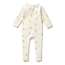 Load image into Gallery viewer, Piney Pals Organic Pointelle Zipsuit with Feet
