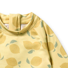 Load image into Gallery viewer, Lemon Drop Cutwork Rashie Swimset
