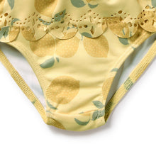 Load image into Gallery viewer, Lemon Drop Cutwork Rashie Swimset
