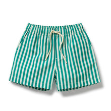 Load image into Gallery viewer, Green Bean Stripe Swim Board Short
