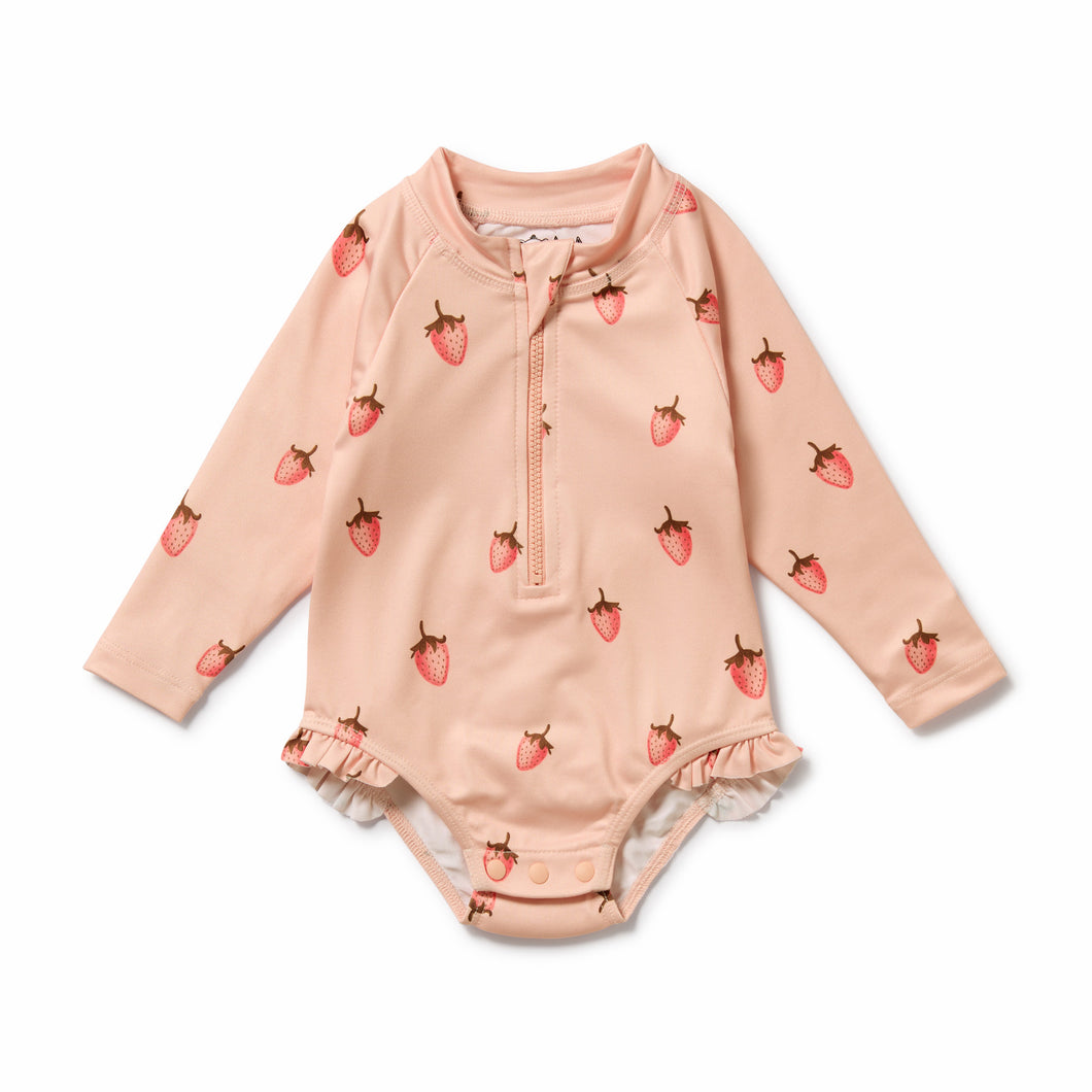 Strawberry Kisses Long Sleeved Swimsuit
