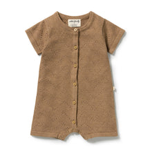 Load image into Gallery viewer, Ginger Snap Organic Knitted Pointelle Growsuit
