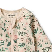 Load image into Gallery viewer, Sweet Bloom Organic Zipsuit with Feet
