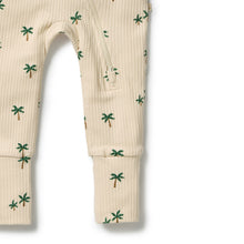 Load image into Gallery viewer, Tiny Palm Organic Zipsuit with Feet
