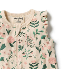 Load image into Gallery viewer, Sweet Bloom Organic Ruffle Zipsuit
