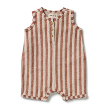 Load image into Gallery viewer, Cherry Cola Stripe Organic Terry Growsuit
