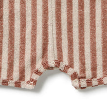 Load image into Gallery viewer, Cherry Cola Stripe Organic Terry Growsuit
