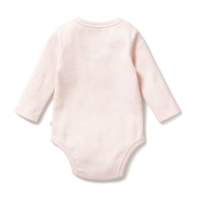 Load image into Gallery viewer, Organic Stripe Rib Long Sleeved Bodysuit Cantaloupe
