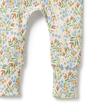 Load image into Gallery viewer, Tinker Floral Organic Zipsuit with Feet
