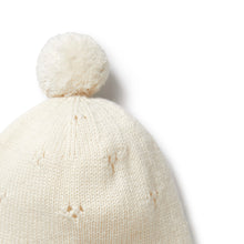 Load image into Gallery viewer, Ecru Knitted Pointelle Bonnet
