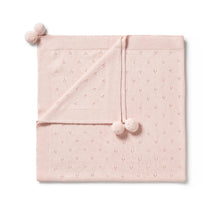 Load image into Gallery viewer, Pink Knitted Pointelle Blanket
