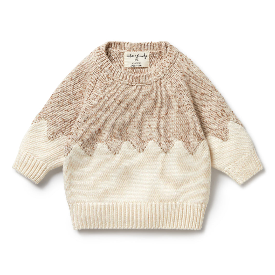 Almond Fleck Knitted Jacquard Jumper