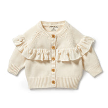 Load image into Gallery viewer, Ecru Knitted Ruffle Cardigan
