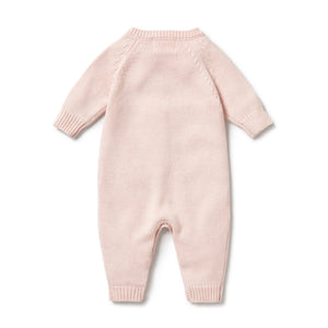 Pink Knitted Cable Growsuit