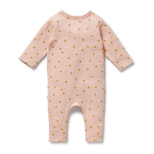 Load image into Gallery viewer, Little Fleur Organic Waffle Ruffle Zipsuit
