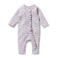 Load image into Gallery viewer, Lulu Daisy Organic Waffle Ruffle Zipsuit
