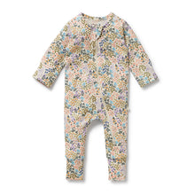 Load image into Gallery viewer, Tiny Bloom Organic Zipsuit with Feet
