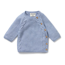 Load image into Gallery viewer, Blue Speckle Organic Knitted Kimono Cardigan
