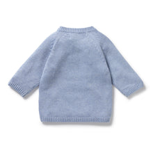 Load image into Gallery viewer, Blue Speckle Organic Knitted Kimono Cardigan
