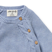 Load image into Gallery viewer, Blue Speckle Organic Knitted Kimono Cardigan
