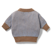 Load image into Gallery viewer, Coco Blue Speckle Organic Knitted Ribbed Jumper
