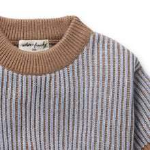 Load image into Gallery viewer, Coco Blue Speckle Organic Knitted Ribbed Jumper
