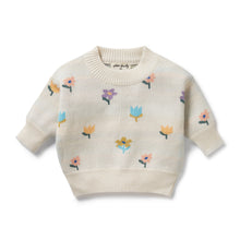 Load image into Gallery viewer, Flower Pop Organic Knitted Jacquard Jumper
