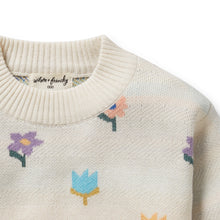 Load image into Gallery viewer, Flower Pop Organic Knitted Jacquard Jumper
