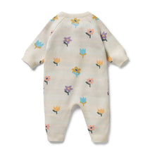 Load image into Gallery viewer, Flower Pop Organic Knitted Jacquard Growsuit
