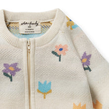 Load image into Gallery viewer, Flower Pop Organic Knitted Jacquard Growsuit
